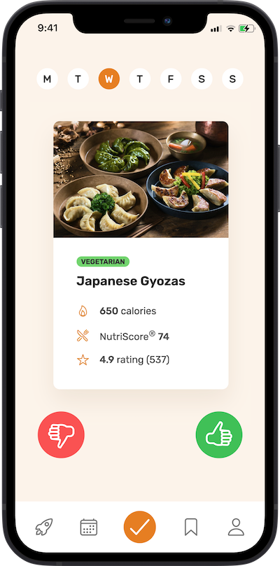 iPhone app
                    meal approving plan screen